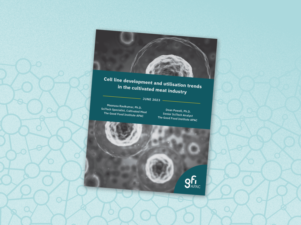 Cell line development and utilisation trends in the cultivated meat industry report cover